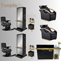Custom Luxury Hair Salon Furniture Set with Mirrors and Chairs1