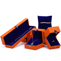 Hanhong kundenspezifischer hochwertiger Samt Schmuck Organizer Schmuckschachtel PU Leder Seidensuchdruckgedruckter Schmuckverpackungsschachtel mit Logo1