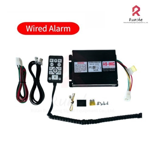 Alarma de coche con control remoto por cable, alarma montada en vehículo de Runshe