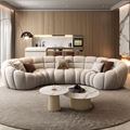 Light luxury modern curved sofa U-shaped villa minimalist wabi-sabi style special-shaped semi-circular fabric sofa1