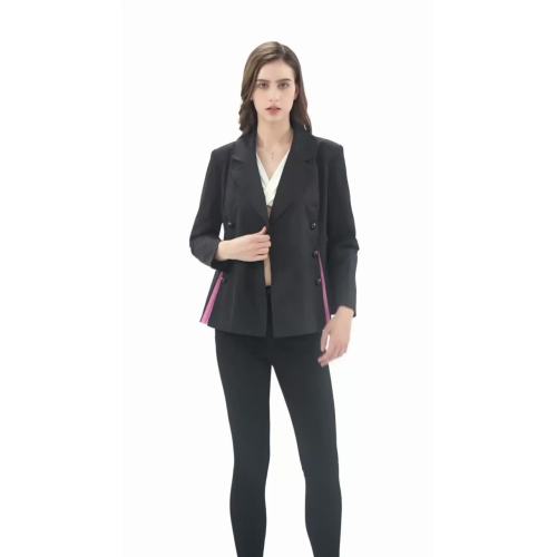 Double-Breasted Pink Split Suit Jacket