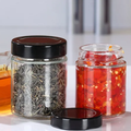 Round Transparent Kitchen Glass Sealed Pickle Canned Bottle Wide Mouth Glass Storage Jar With Metal Lid1