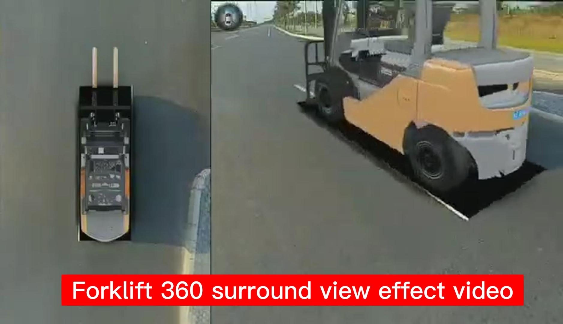 Forklift 360 surround view effect video