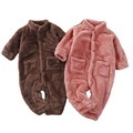 Cute Fleece Lined Winter Baby Rompers with Pockets1