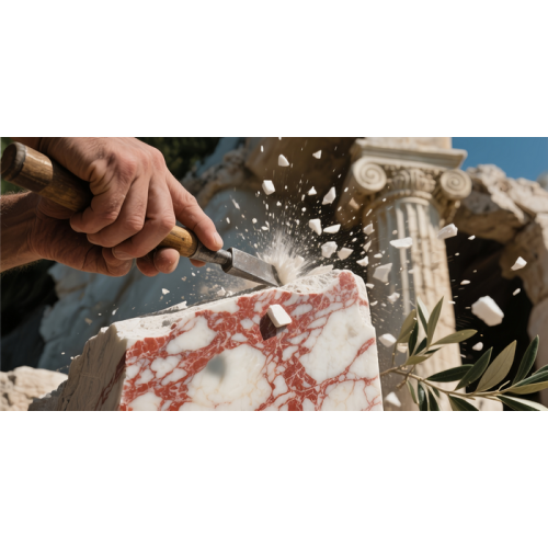 500-Year Veins Unleashed: Master Chisels Dance on Carrara Marble at Bribron Carving