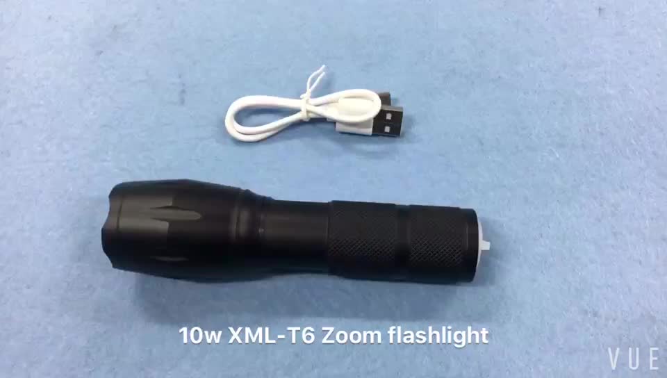 High Power Bright XML-T6 10W Zoom USB Rechargeable Flash Torchlight1