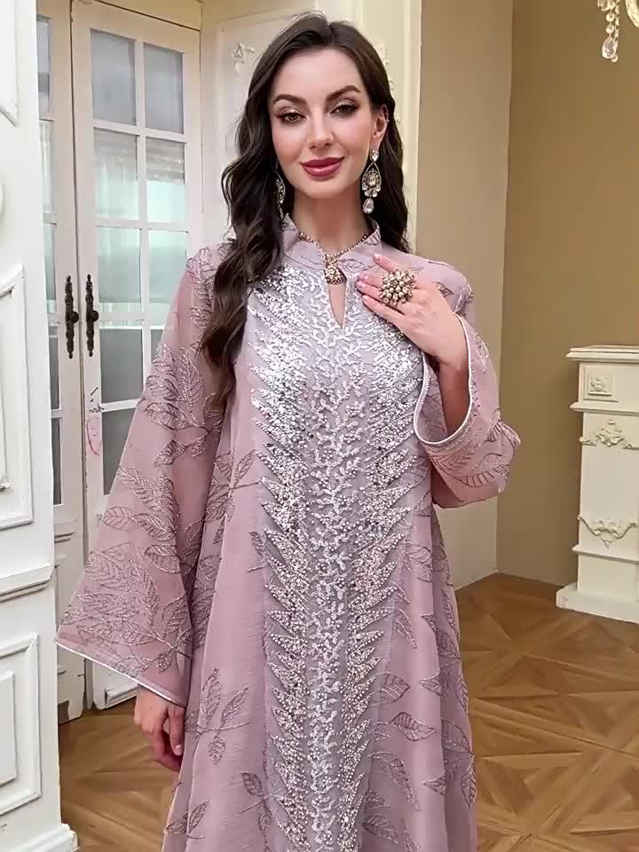 لباس عبایی مشبک پولک دوزی شده