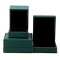 Hanhong Factory Großhandel Custom Luxury Samt Schmuck Verpackungsschachtel Dicke Schwamm Halskette Ringbox Grüne PU Leder Schmuck Box1