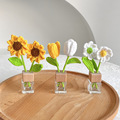 Potted Knit Sunflowers Tulips Car Aromatherapy Decorations1