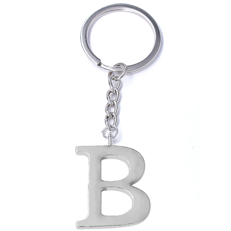 letter b metal keychain