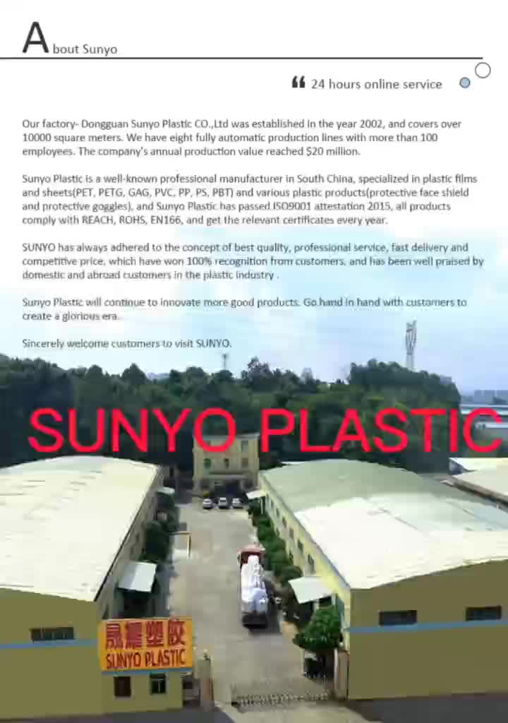 SUNYO PLASTIK PETG PETG memperkenalkan