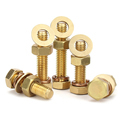 Factory Wholesale Brass DIN933 Hexagon Bolts with Washer, Spring Washer, and Nut Kit1