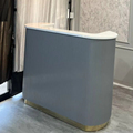 Custom-made Barber Shop Nail Spa Reception Desk in White High-quality Wood Modern,small-size Table Perfect for Your Beauty Salon1