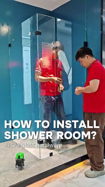 Installation of solid brass shower door hinge glass hardware