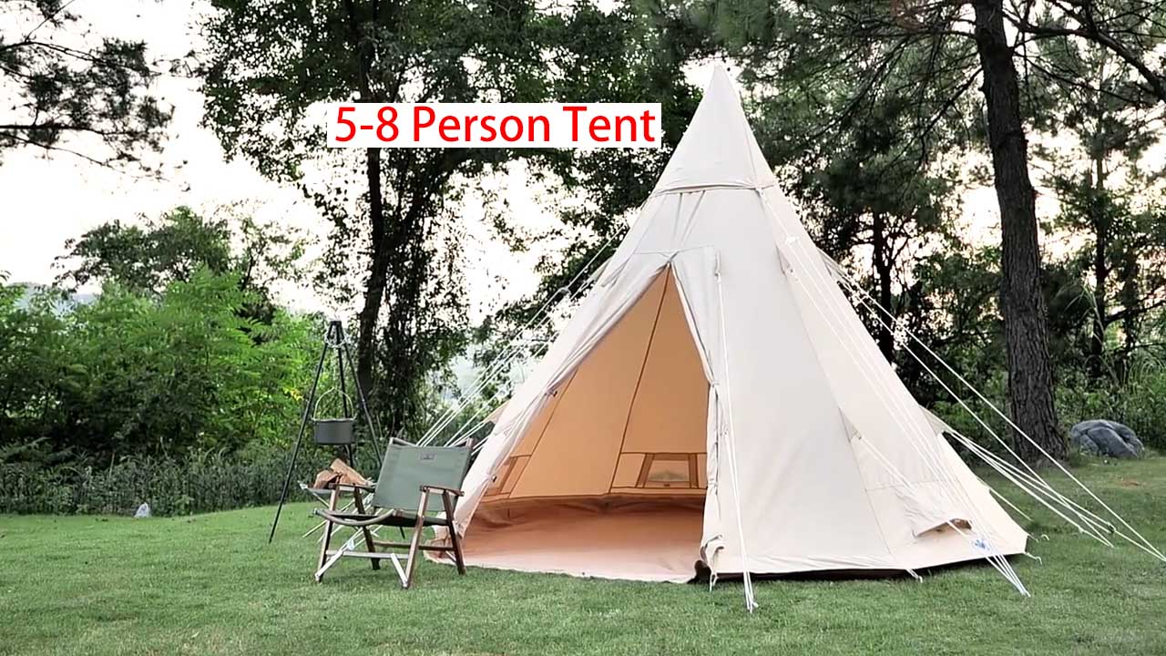 Kamelzelt 5-8 Personen Außenzelte wasserdichte Baumwollglocken Camping Neuankömmling 5-8 Personen Wandern Tipi Glamping Tent1