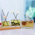 Hot Sale 100ml 200ml 330ml Square Flat Aroma Glass Reed Diffuser Bottle With Rattan Sticks1