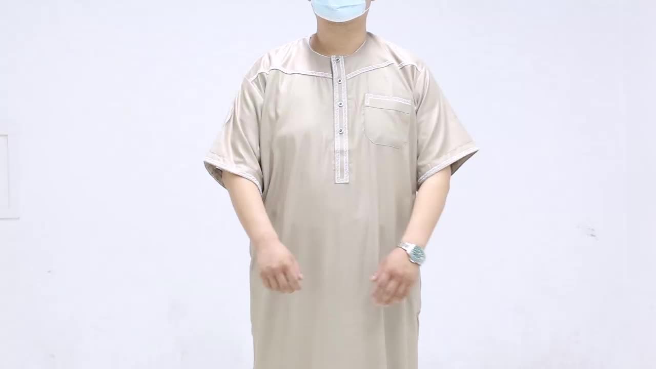 2021 Jubbah all&#39;ingrosso Nuovo stile Abbigliamento islamico Arabo saudita Alaseel Thobe per uomini musulmani marocchini Thobe per men1