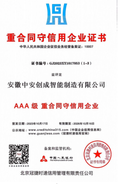 Contract and Credit Abiding Enterprise Certificate