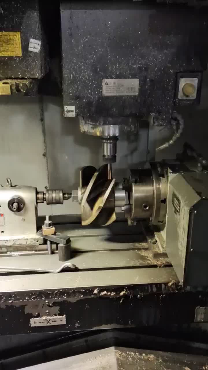 Vertical machine center milling bronze impeller