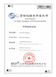 Certificate for Safe Transport of Chemical Goods