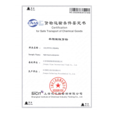 Certificate for Safe Transport of Chemical Goods