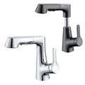 Black Single Handle Brass Bathroom Pull-Out Faucet for Bathroom1