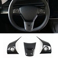Carbon Fiber Steering Wheel Stickers for Tesla Model Y Interior Car Gadgets1
