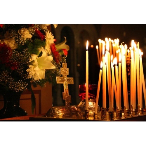 Velas ortodoxas queimando