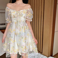 Γαλλικό vintage, φόρεμα γάλακτος, γαμήλια floral dress1