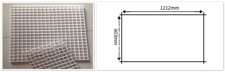 1212*603mm White Black Egg Crate Grille Sheet for Air Conditioner Ventilation