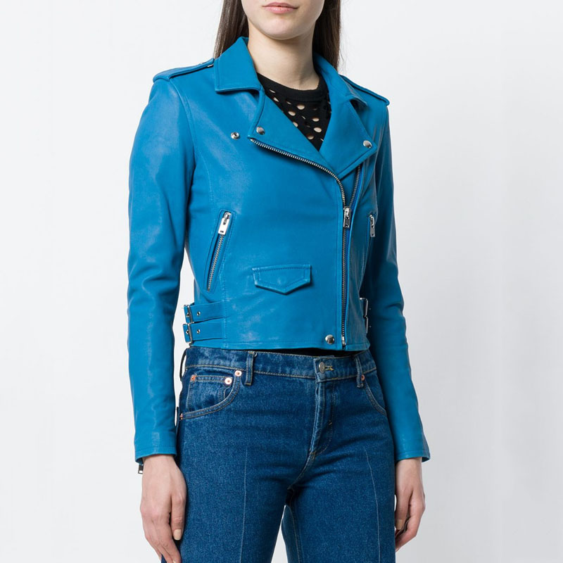  Veste en cuir PU coloré pour femme