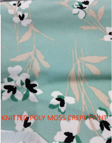 knitted polyester spandex crepe printed fabric