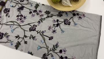 Multicolor Sequin Embroidery Fabric