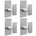 4-Pack Bathroom Kitchen Square Stainless Steel Adhesive Wall Hooks for Hanging Hats, Coats, Clothes & Adhesive Towel Hooks1