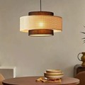 Rustic Carved Wood Pendant Lamp for Dining Room1