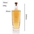 Clear glass liquor bottle 100ml-1000ml Nordic gin whiskey vodka spirit bottles with bartop1