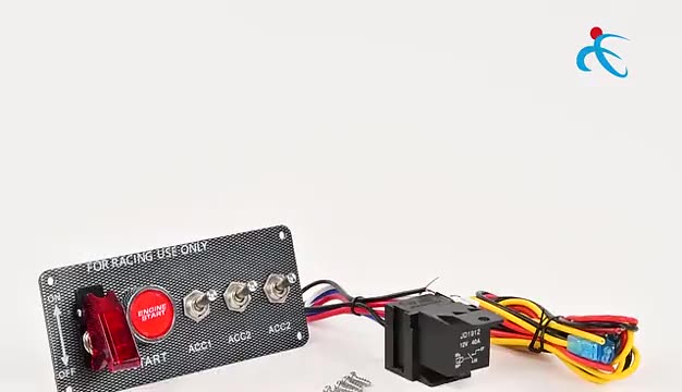 6 I 1 Motorstarter Push -knapp Kolfiber LED Racing Car Tändstartare Switch Panel 12V Tändbrytare Panel1