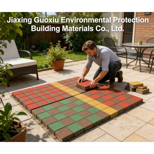 بلاط رصف ملون صديق للبيئة وقابل للنفاذ للمساحات الخارجية