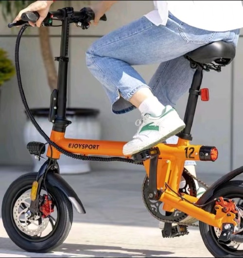 New Folded  Mini E Bike Put Into The Car Trunk