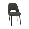 Black Fabric Upholstered Chair with Wooden Legs - New Design1