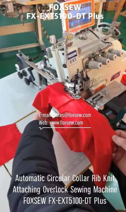 Máquina de overlock de colar de costela redonda automática