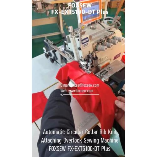 Automatic Round Rib Knit Collar Overlock Machine