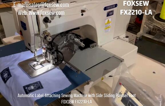 Automatic Label Sewing Machine with Side-Sliding Clamps