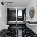 Latest Luxury Ceramic Tiles: 60x60cm Glossy Black Marble with Black and Gold Highlights in Various Colors1