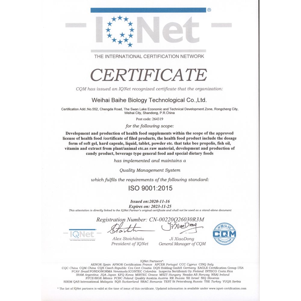 ISO 9001 certificate