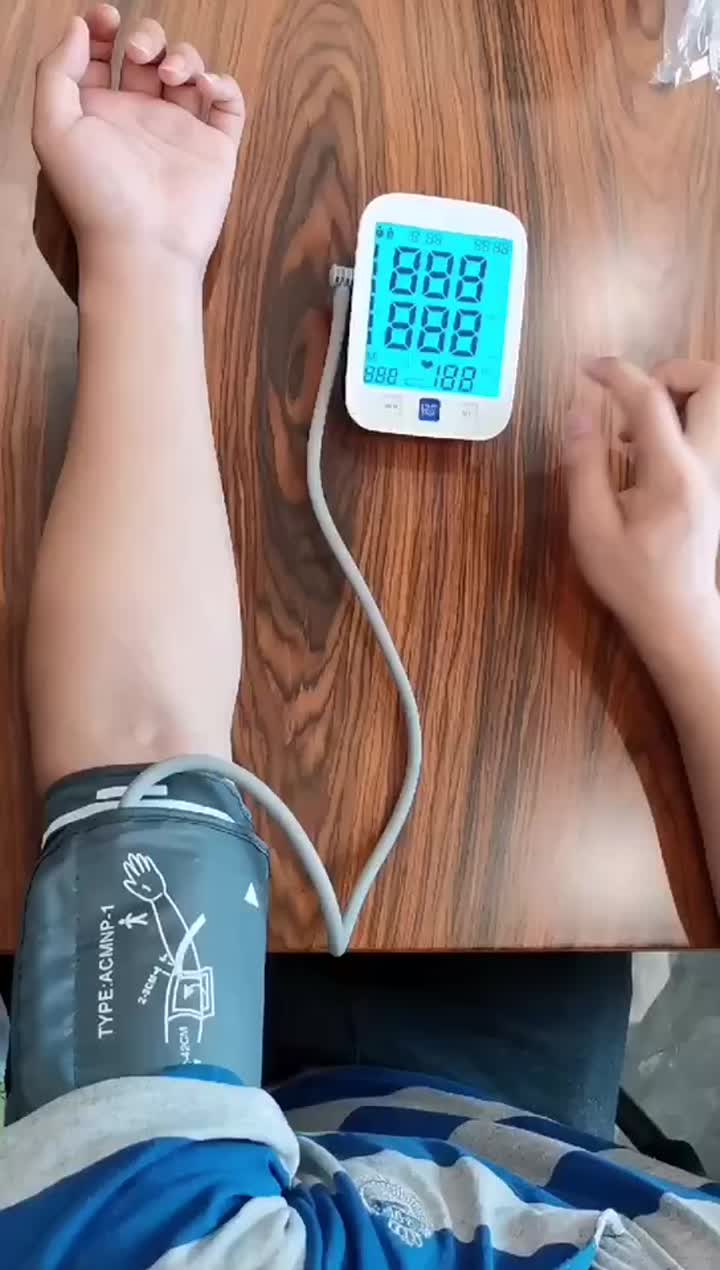 Ice Blue Backlight Blood Pressure Monitor