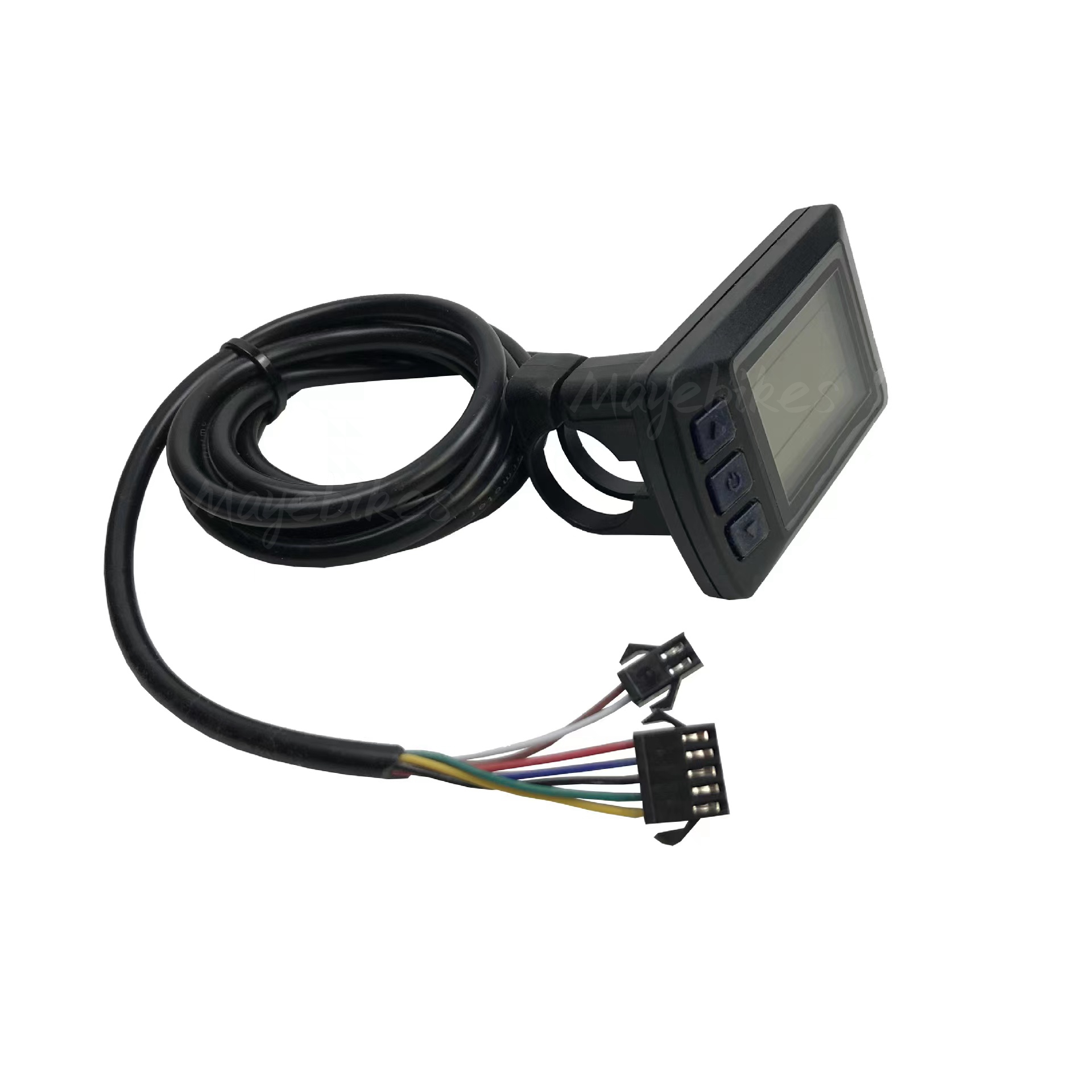 KT-LCD3U E-Bike LCD Display Meter – 24V/36V/48V Compatible, Horizontal Black & White Screen, Waterproof Connector