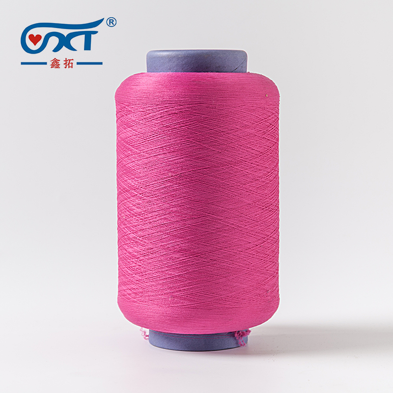 Bright Color High Quality Dyed Colored Polyester SCY Single Covered Yarn For Knitting Socks