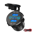 56W Aluminum Metal 12V/24V Multi-USB Outlet with PD 20W USB-C and Dual QC3.0 for Car RV Boat Marine1