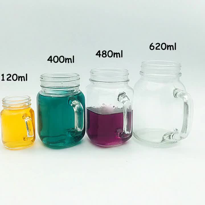 480 ml Mason Glass Jar z uchwytem